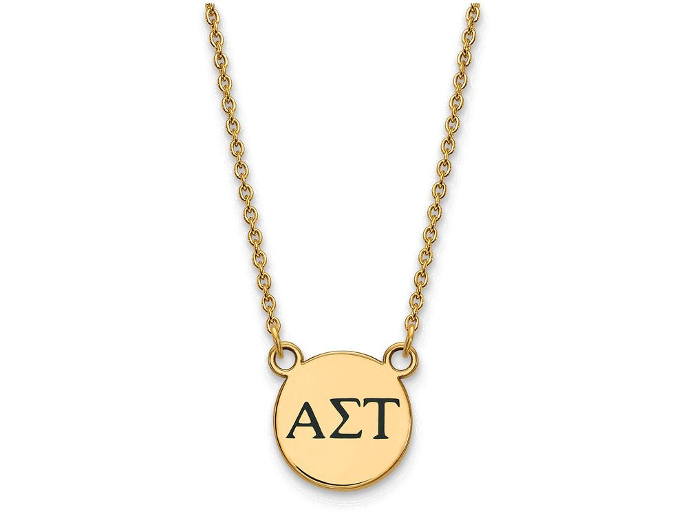 Logoart Sterling Silver Gp Alpha Sigma Tau Small Enamel Pendant Necklace