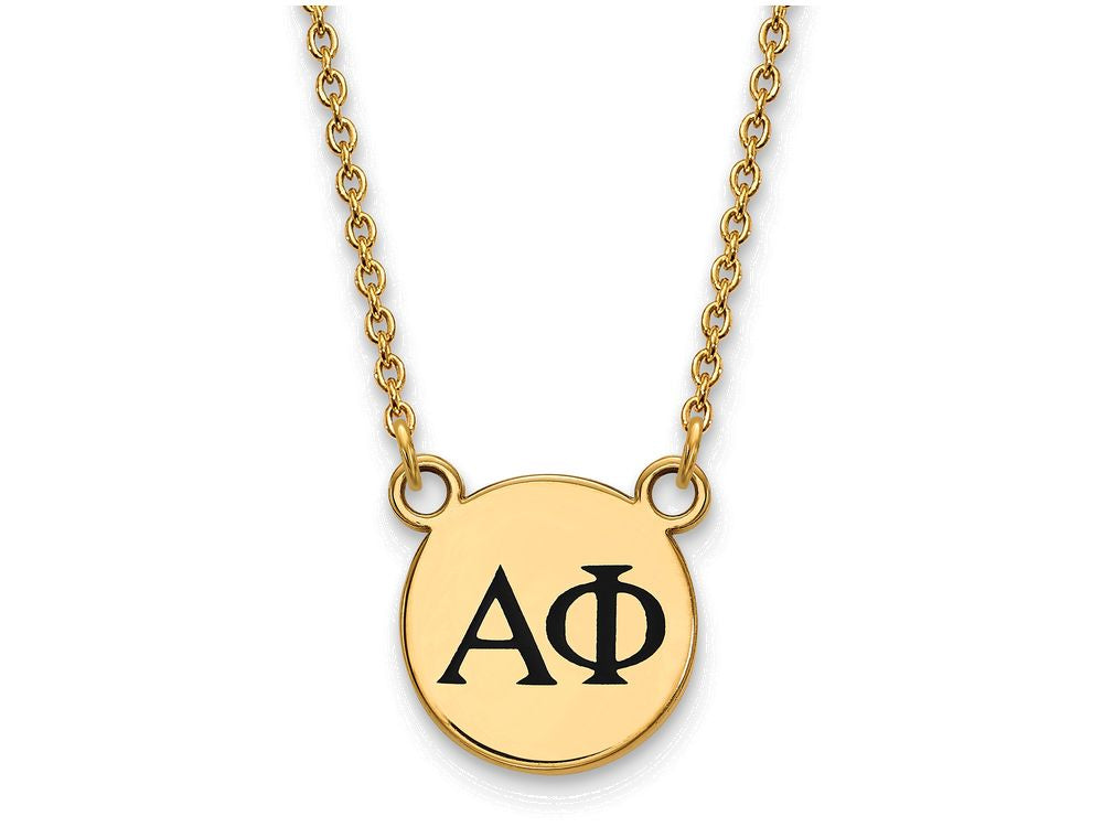 Logoart Sterling Silver Gp Alpha Phi Small Enamel Pendant Necklace