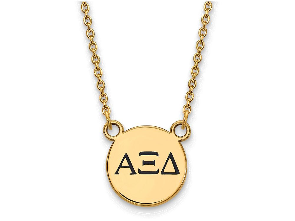 Logoart Sterling Silver Gp Alpha Xi Delta Small Enamel Pendant Necklace
