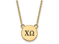 Logoart Sterling Silver Gp Chi Omega Small Enamel Pendant Necklace