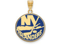 Sterling Silver Gp Nhl Logoart New York Islanders Large Enamel Pendant