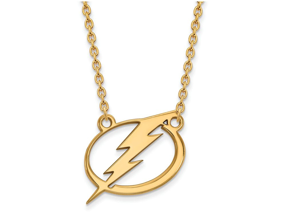 Sterling Silver Gp Nhl Logoart Tampa Bay Lightning Large  Pendant Necklace