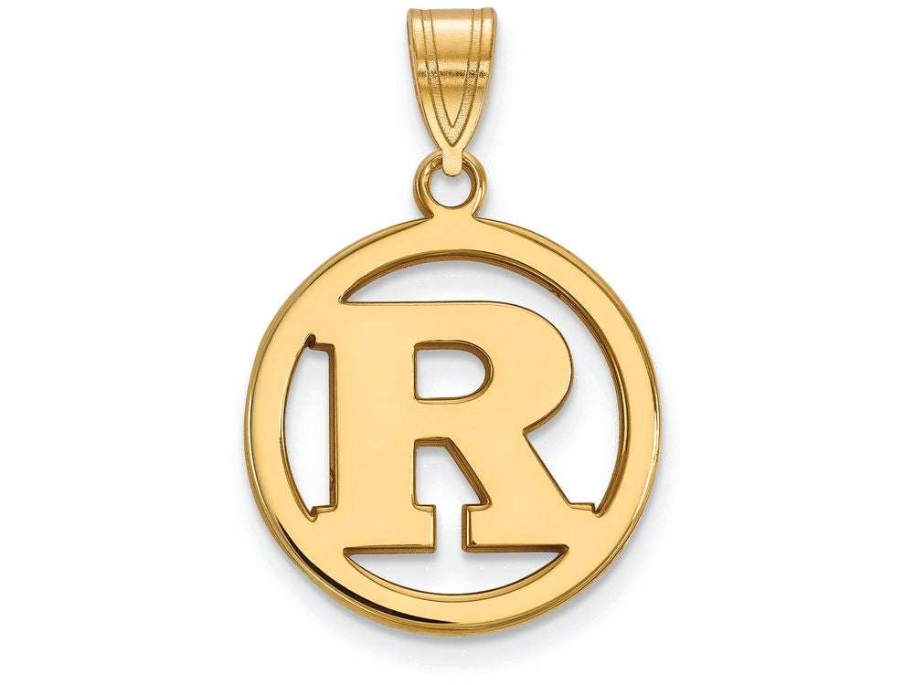 Logoart Sterling Silver Gp Rutgers Med Pendant In Circle