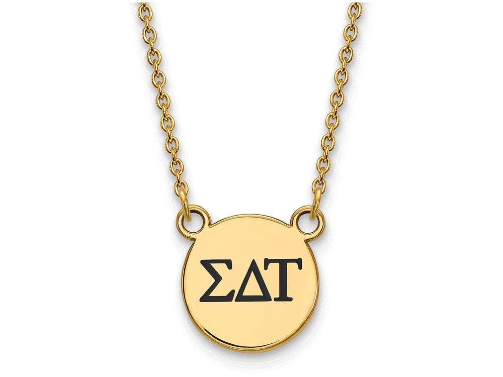Logoart Sterling Silver Gp Sigma Delta Tau Small Enamel Pendant Necklace