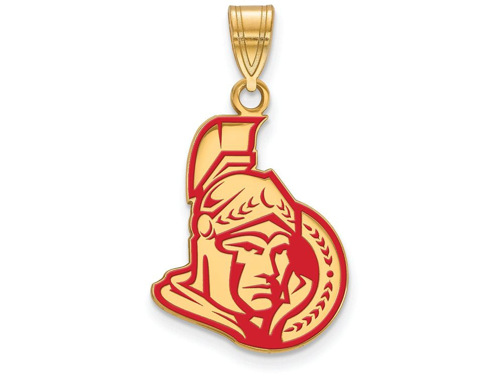 Sterling Silver Gp Nhl Logoart Ottawa Senators Large Enamel Pendant