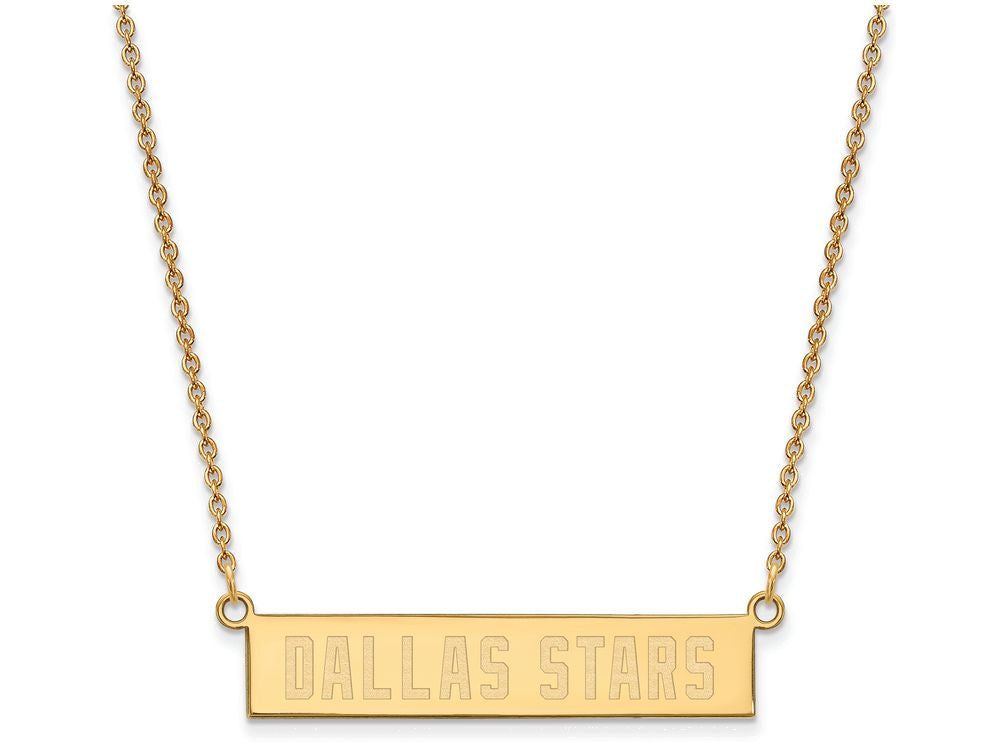 Logoart Sterling Silver Gp Dallas Stars Small Bar Necklace