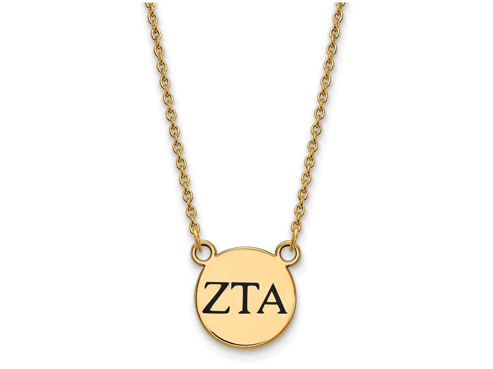 Logoart Sterling Silver Gp Zeta Tau Alpha Small Enamel Pendant Necklace