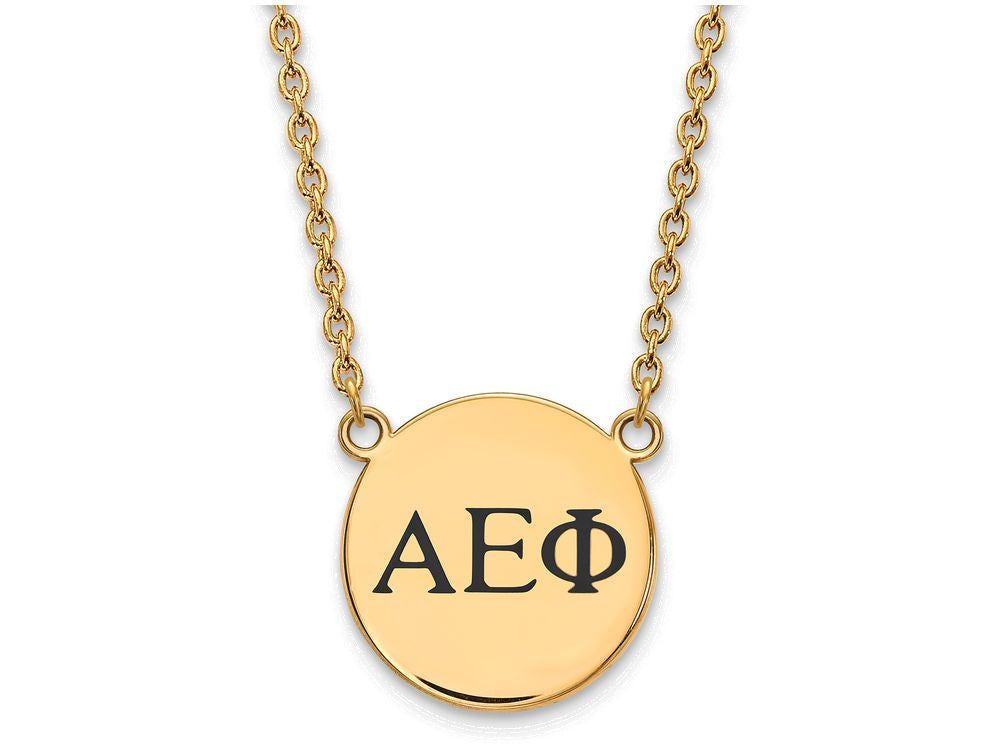 Logoart Sterling Silver Gp Alpha Epsilon Phi Small Enamel Pendant Necklace