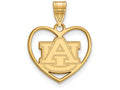 Logoart Sterling Silver Gp Auburn University Pendant In Heart