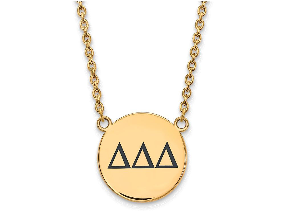Logoart Sterling Silver Gp Delta Delta Delta Large Enamel Pendant Necklace