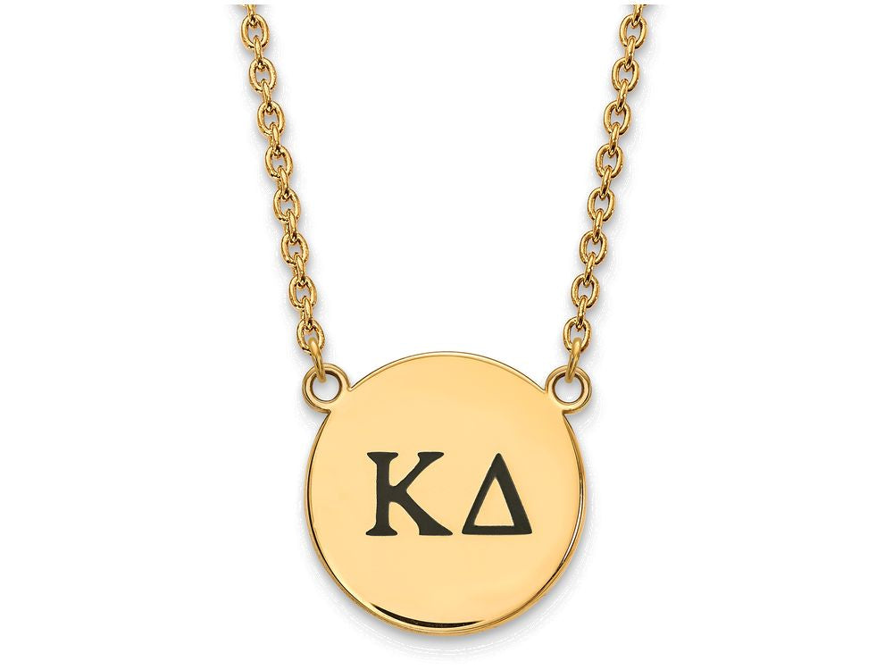 Logoart Sterling Silver Gp Kappa Delta Large Enamel Pendant Necklace