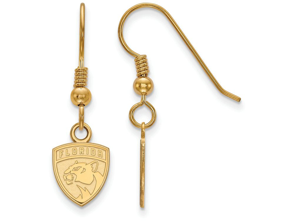 Logoart Sterling Silver Gp Florida Panthers Extra Small Dangle Earrings Wire