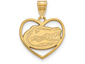 Logoart Sterling Silver Gp University Of Florida Pendant In Heart