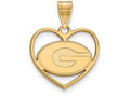 Logoart Sterling Silver Gp University Of Georgia Pendant In Heart