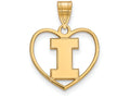 Logoart Sterling Silver Gp University Of Illinois Pendant In Heart
