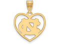 Logoart Sterling Silver Gp University Of North Carolina Pendant In Heart