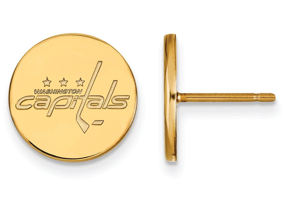 Sterling Silver Gp Nhl Logoart Washington Capitals Small Disc Earrings
