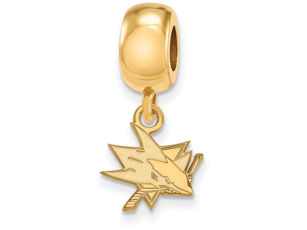 Sterling Silver Gp Nhl Logoart San Jose Sharks Extra Small Dangle Bead Charm