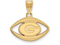 Logoart Sterling Silver Gp University Of Georgia Pendant In Football