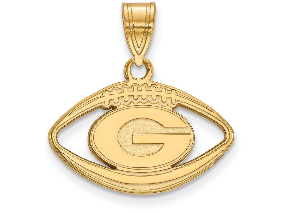 Logoart Sterling Silver Gp University Of Georgia Pendant In Football