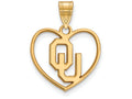 Logoart Sterling Silver Gp University Of Oklahoma Pendant In Heart