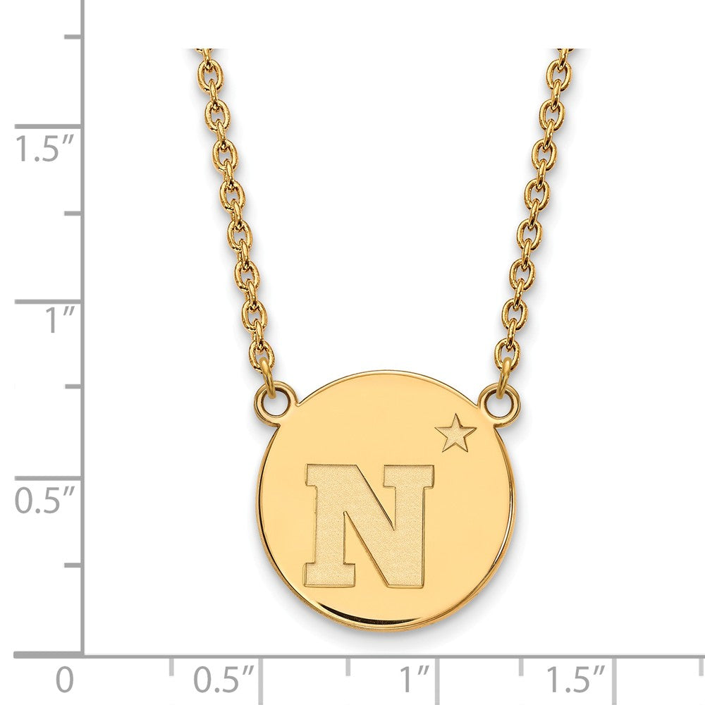 Logoart Sterling Silver Gp Navy Large Disc Pendant