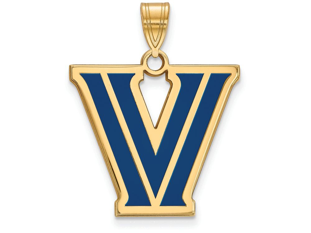 Logoart Sterling Silver Gp Villanova University Large Enamel Pendant
