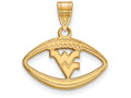 Logoart Sterling Silver Gp West Virginia University Pendant In Football