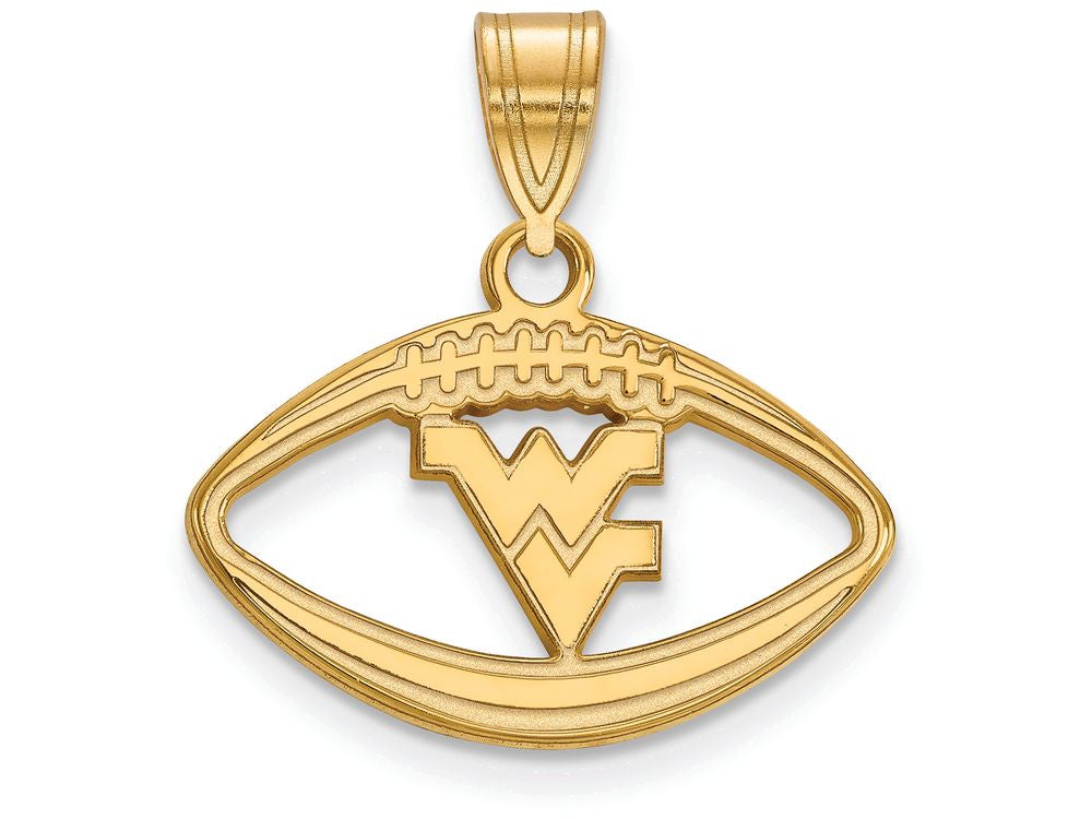 Logoart Sterling Silver Gp West Virginia University Pendant In Football