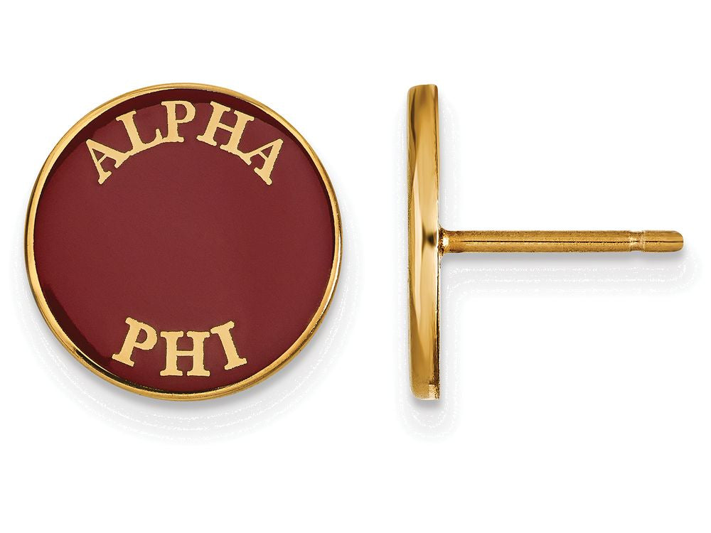 Logoart Sterling Silver Gp Alpha Phi Enameled Post Earrings