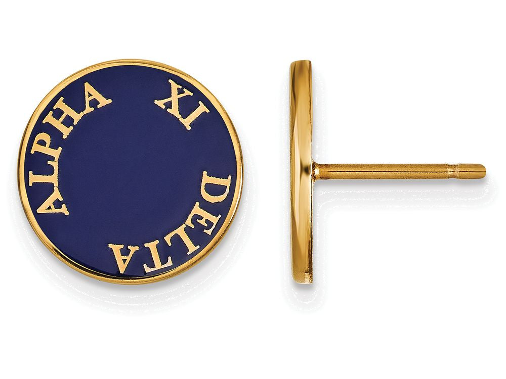Logoart Sterling Silver Gp Alpha Xi Delta Enameled Post Earrings