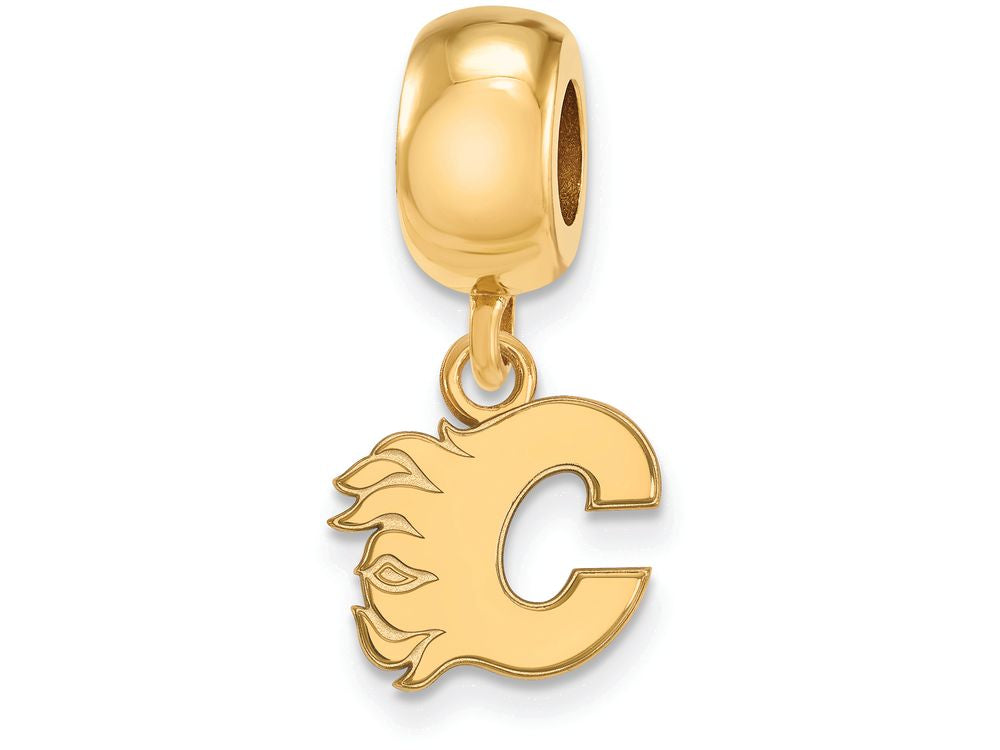 Sterling Silver Gp Nhl Logoart Calgary Flames Extra Small Dangle Bead Charm