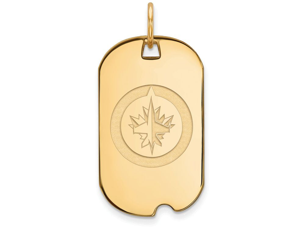 Logoart Sterling Silver Gp Winnipeg Jets Small Dog Tag Pendant Necklace