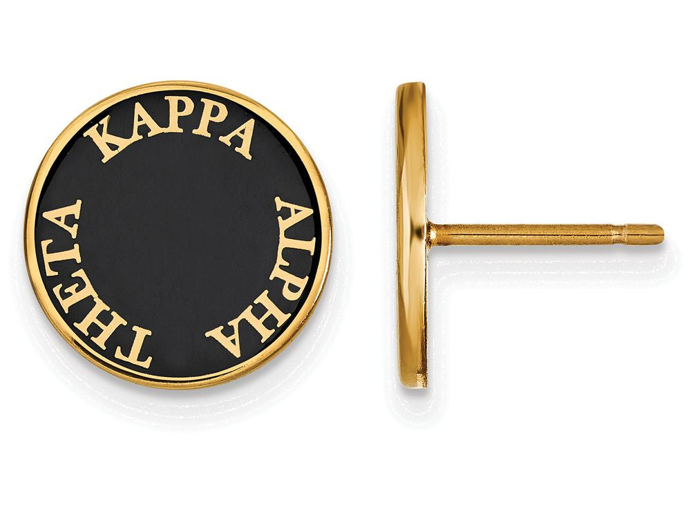 Logoart Sterling Silver Gp Kappa Alpha Theta Enameled Post Earrings