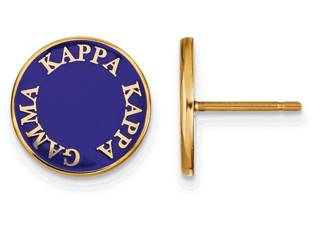 Logoart Sterling Silver Gp Kappa Kappa Gamma Enameled Post Earrings
