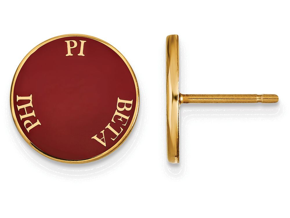 Logoart Sterling Silver Gp Pi Beta Phi Enameled Post Earrings