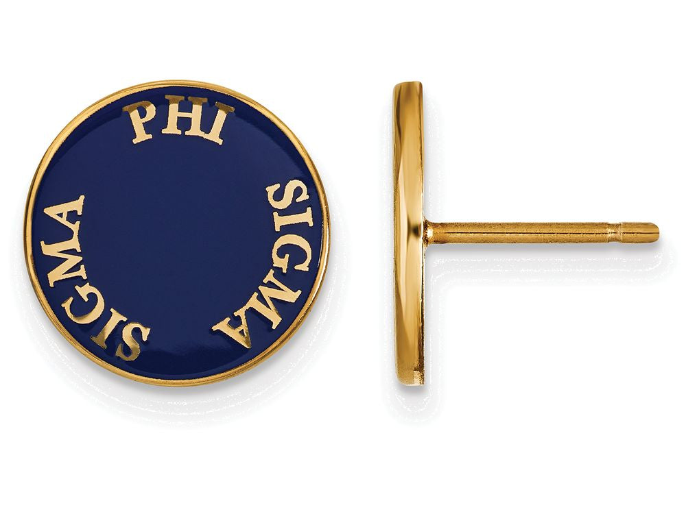 Logoart Sterling Silver Gp Phi Sigma Sigma Enameled Post Earrings
