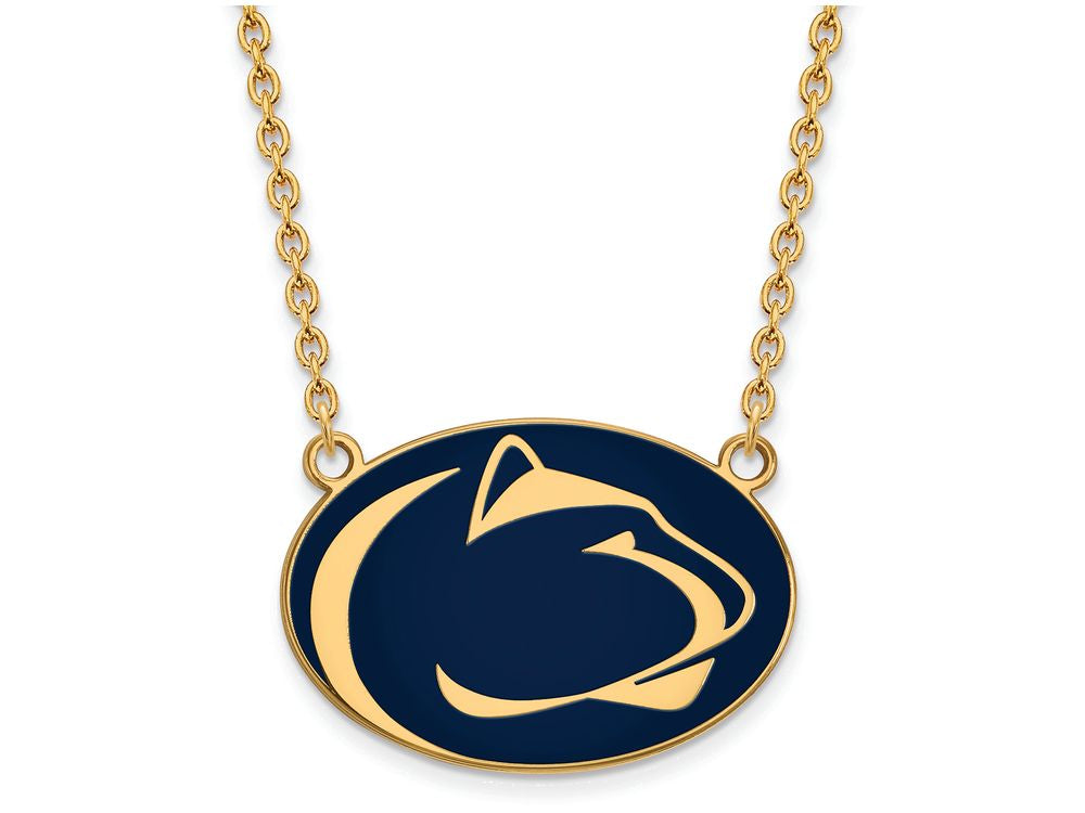 Logoart Sterling Silver Gp Penn State U Large Enamel Pendant Necklace