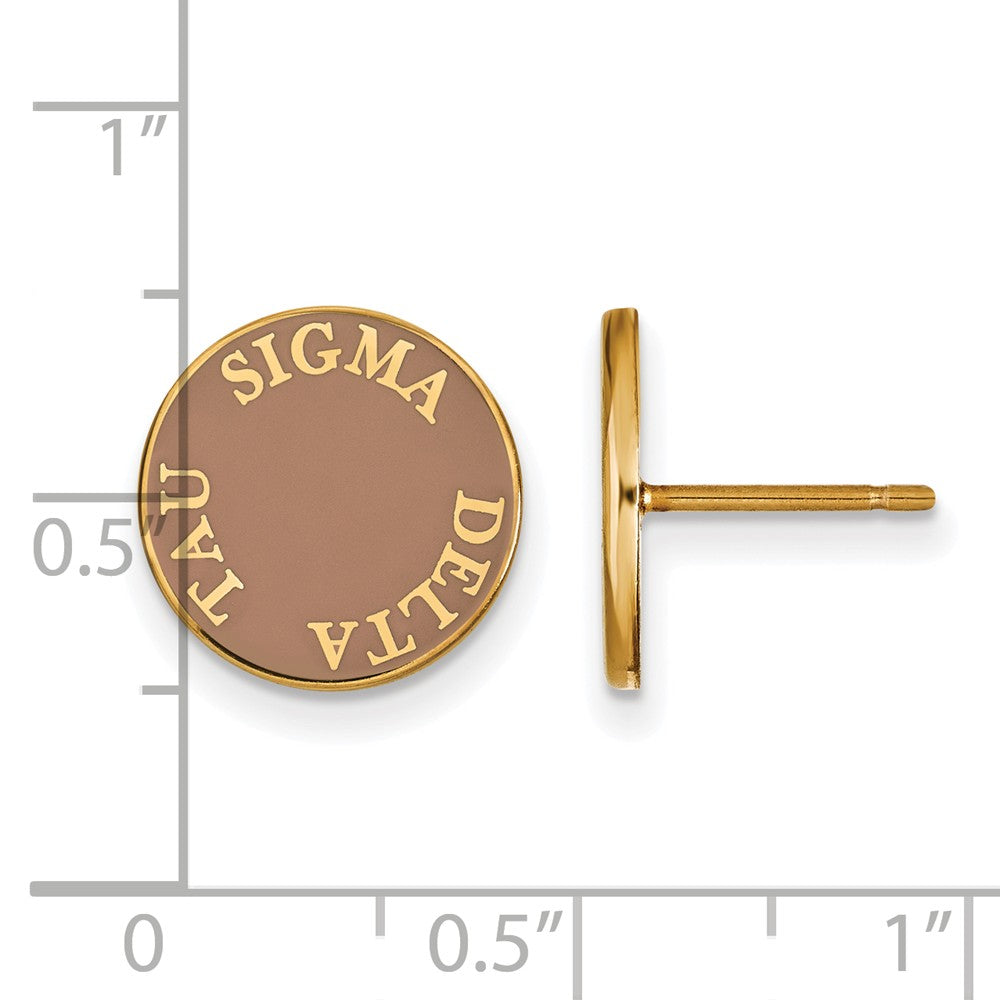 Logoart Sterling Silver Gp Sigma Delta Tau Enameled Post Earrings