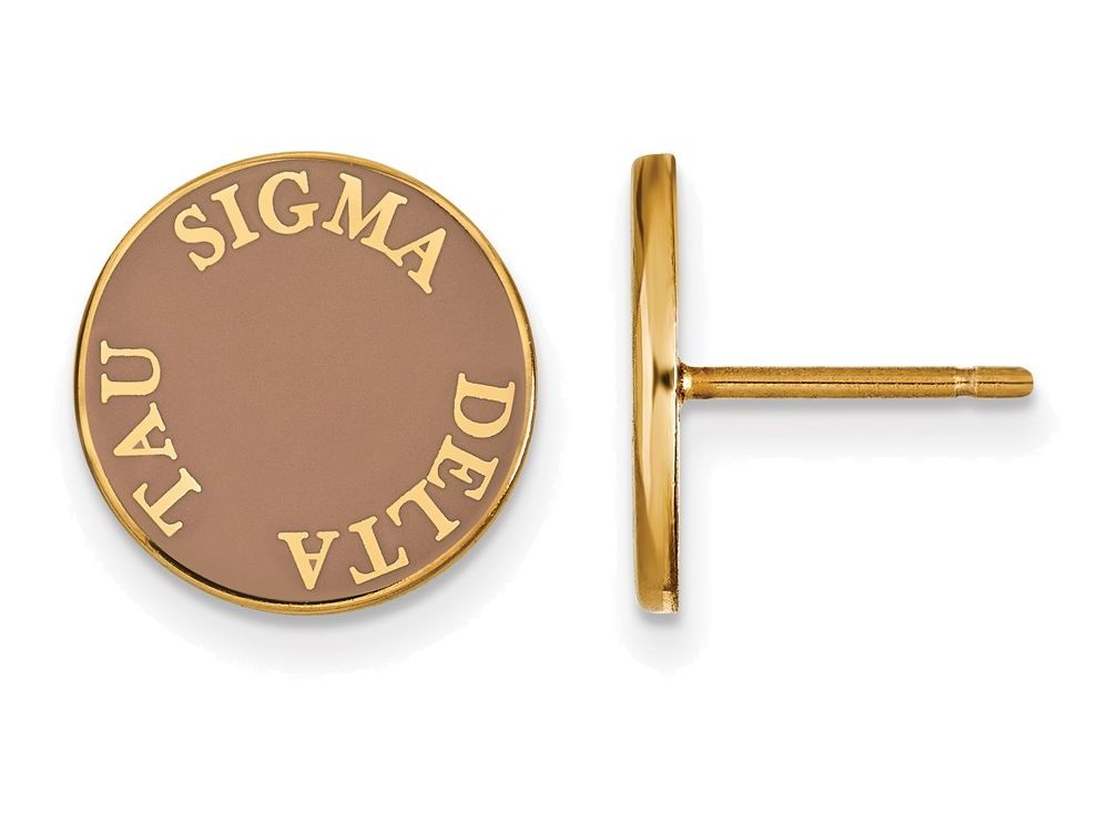 Logoart Sterling Silver Gp Sigma Delta Tau Enameled Post Earrings