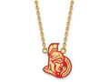 Sterling Silver Gp Nhl Logoart Ottawa Senators Large  Enamel Pendant Necklace