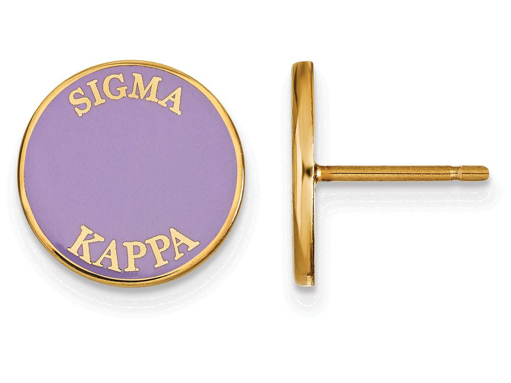 Logoart Sterling Silver Gp Sigma Kappa Enameled Post Earrings