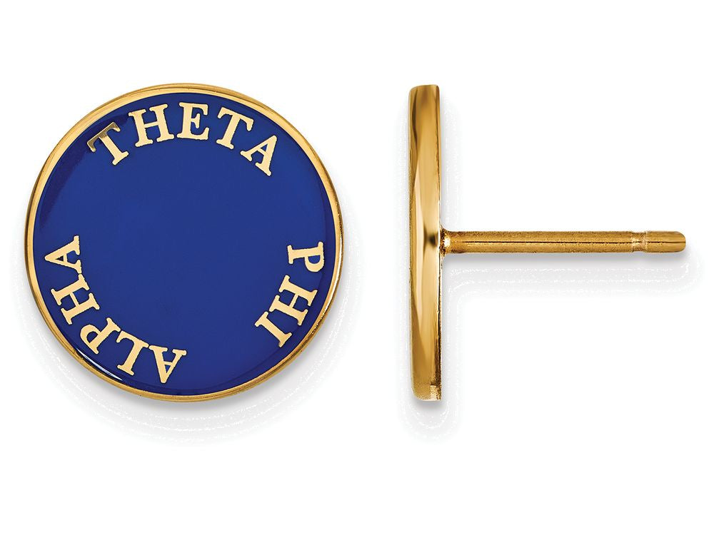 Logoart Sterling Silver Gp Theta Phi Alpha Enameled Post Earrings
