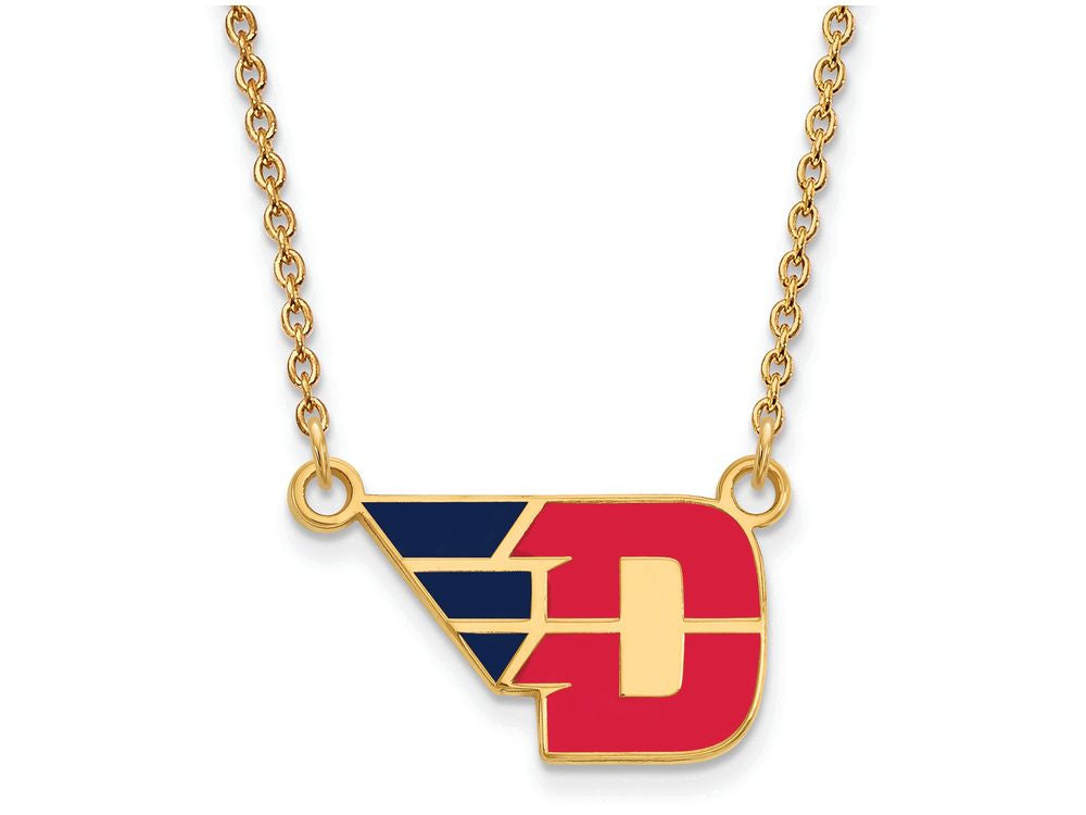 Logoart Sterling Silver Gp U Of Dayton Small Enamel Pendant Necklace