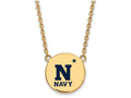 Logoart Sterling Silver Gp Navy Large Enamel Disc Necklace