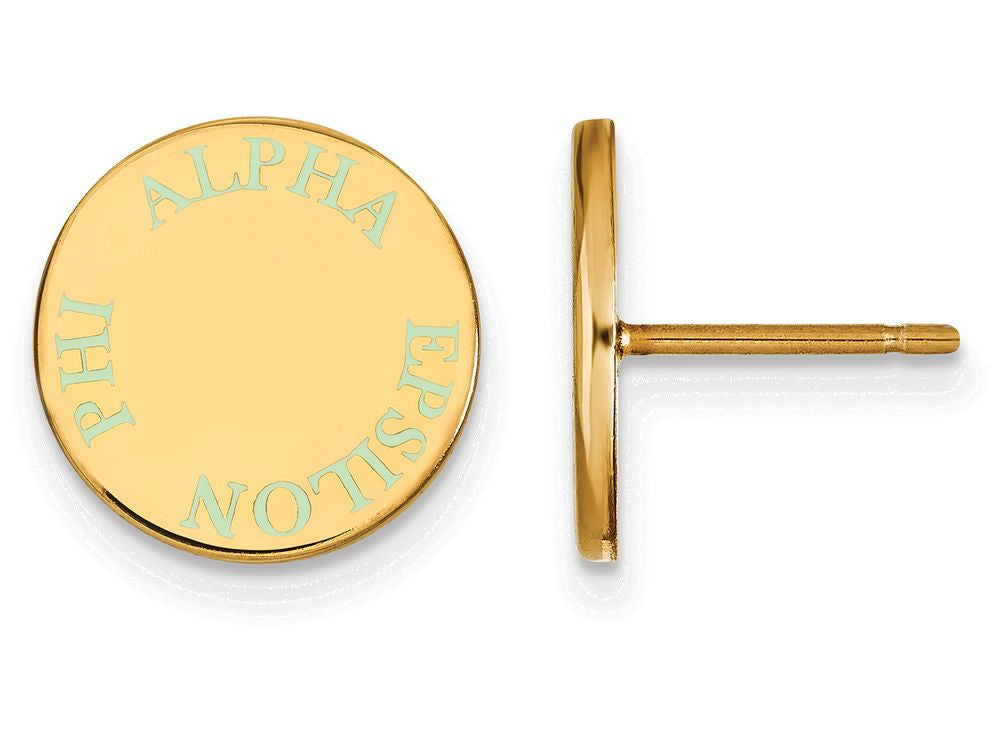 Logoart Sterling Silver Gp Alpha Epsilon Phi Enameled Post Earrings