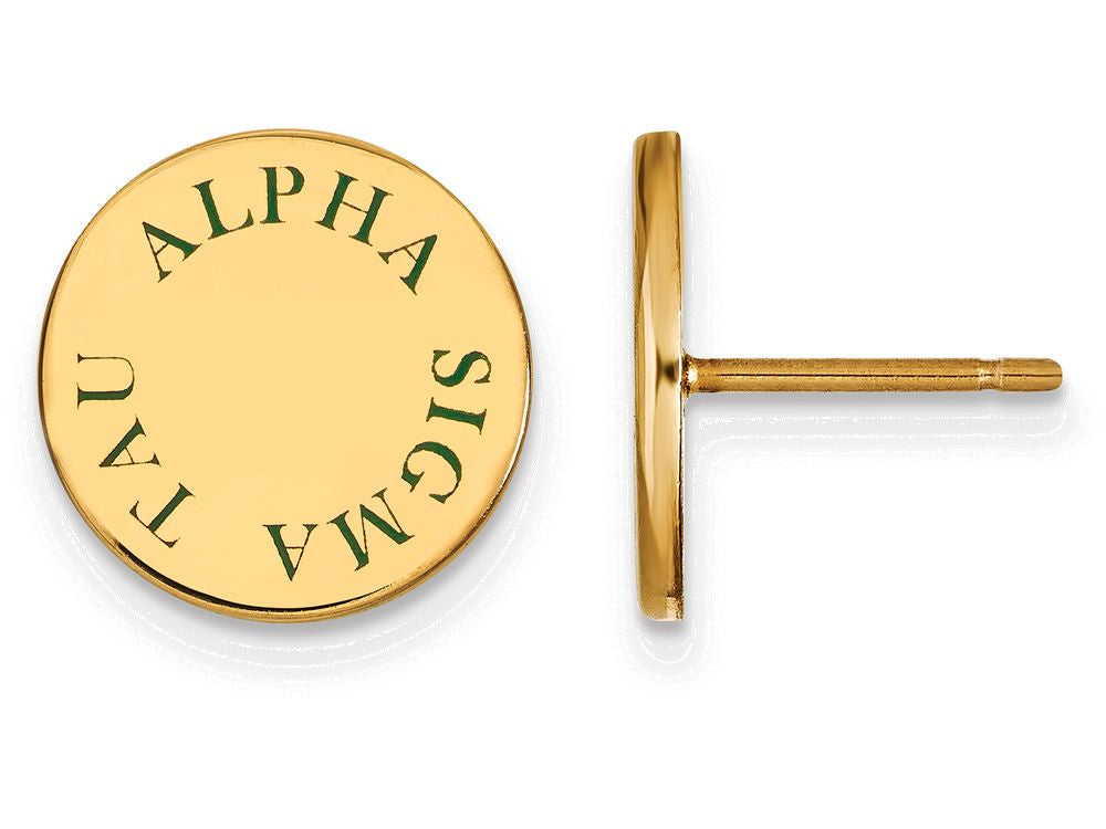 Logoart Sterling Silver Gp Alpha Sigma Tau Enameled Post Earrings