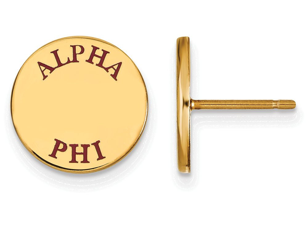 Logoart Sterling Silver Gp Alpha Phi Enameled Post Earrings