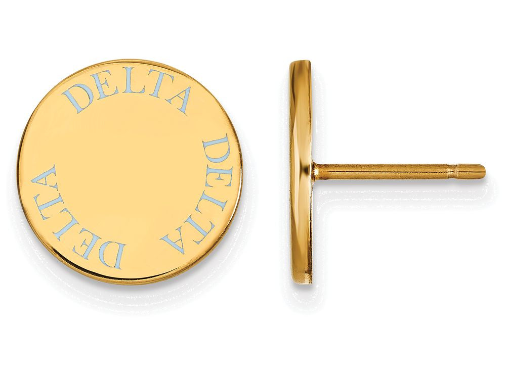 Logoart Sterling Silver Gp Delta Delta Delta Enameled Post Earrings