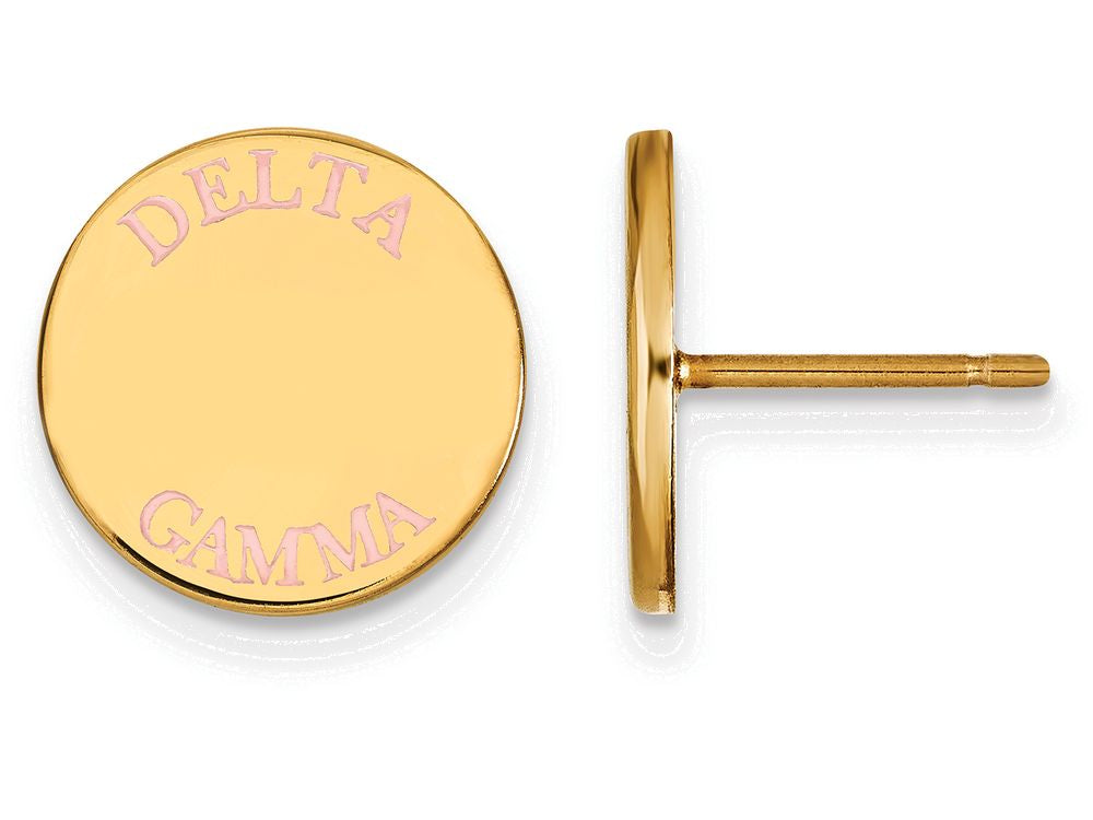 Logoart Sterling Silver Gp Delta Gamma Enameled Post Earrings